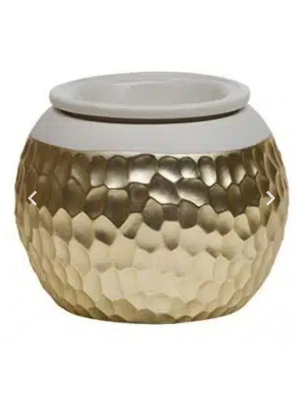 NEW Scentsy Goldsmith Element Wax Warmer Round Metallic Hammered Retro